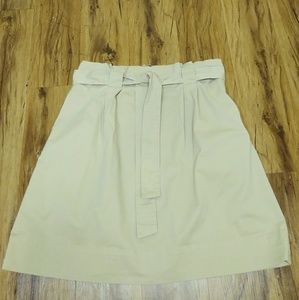A New Day khaki belted paper bag skirt size Large